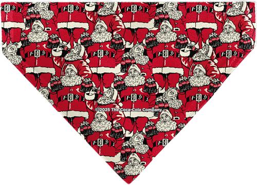Show full view: Buckle-Down Christmas Coca-Cola Santa Claus Holiday Poses Stacked Slide-On Dog Bandana, Red slide 3 of 7