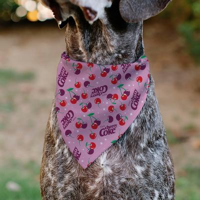 Show full view: Buckle-Down Cherry Coke Cherries & Logo Scattered Slide-On Dog Bandana, Pink slide 5 of 7