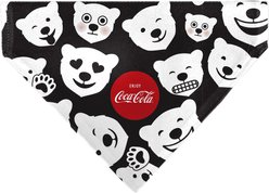 Buckle-Down Coca-Cola Polar Bear Expressions Scattered Slide-On Dog Bandana, Black