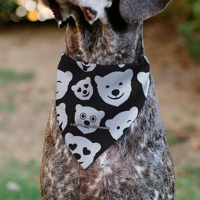 Show full view: Buckle-Down Coca-Cola Polar Bear Expressions Scattered Slide-On Dog Bandana, Black slide 5 of 6