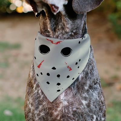 Show full view: Buckle-Down Friday the 13th Hockey Mask Close Up Slide-On Dog Bandana slide 4 of 6