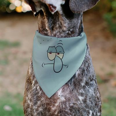 Show full view: Buckle-Down Squidward Frowning Face Close Up & Text Slide-On Dog Bandana slide 4 of 6