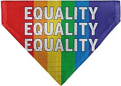 Buckle-Down Equality Blocks Rainbow Slide-On Dog Bandana