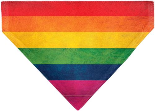 Show full view: Buckle-Down Pride Distressed Rainbow Flag Slide-On Dog Bandana slide 2 of 6