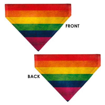 Show full view: Buckle-Down Pride Distressed Rainbow Flag Slide-On Dog Bandana slide 3 of 6