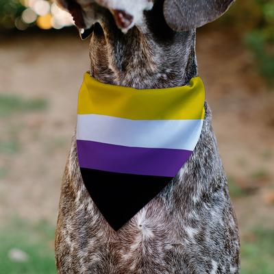 Show full view: Buckle-Down Non-Binary Stripe Flag Slide-On Dog Bandana slide 5 of 7