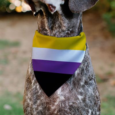 Show full view: Buckle-Down Non-Binary Stripe Flag Slide-On Dog Bandana slide 6 of 7