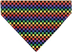 Buckle-Down Checker Black Rainbow Slide-On Dog Bandana slide 2 of 7