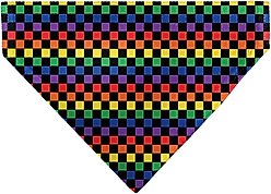 Buckle-Down Checker Black Rainbow Slide-On Dog Bandana