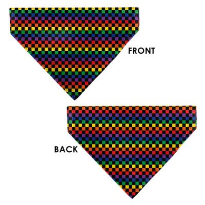 Show full view: Buckle-Down Checker Black Rainbow Slide-On Dog Bandana slide 3 of 6