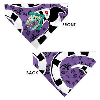 Show full view: Buckle-Down Beetlejuice Sandworm Pose & Skulls Icon Slide-On Dog Bandana slide 3 of 6