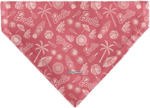 Show full view: Buckle-Down Malibu Beach Barbie Script & Icons Collage Slide-On Dog Bandana slide 2 of 6