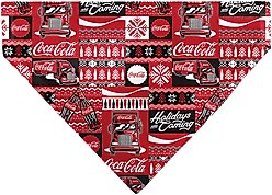 Buckle-Down Christmas Coca-Cola Holiday Sweater Collage Slide-On Dog Bandana, Red