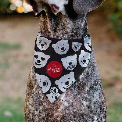 Show full view: Buckle-Down Coca-Cola Polar Bear Expressions Scattered Slide-On Dog Bandana, Black slide 4 of 6