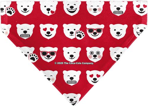 Show full view: Buckle-Down Enjoy Coca-Cola Logo & Polar Bear Expressions Slide-On Dog Bandana, Red slide 2 of 6