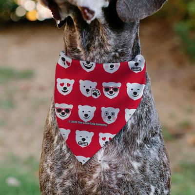 Show full view: Buckle-Down Enjoy Coca-Cola Logo & Polar Bear Expressions Slide-On Dog Bandana, Red slide 5 of 6