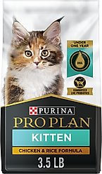 Purina Pro Plan Kitten Chicken & Rice Formula Dry Cat Food, 3.5-lb bag