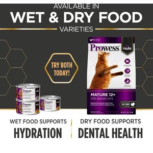 Nulo Prowess Mature 12+ Chicken & Chicken Liver Shreds in Broth Senior Wet Cat Food, 2.8-oz can, case of 4