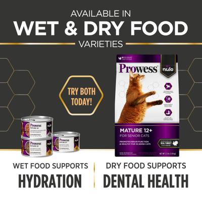 Show full view: Nulo Prowess Mature 12+ Chicken & Chicken Liver Shreds in Broth Senior Wet Cat Food, 2.8-oz can, case of 4 slide 10 of 12