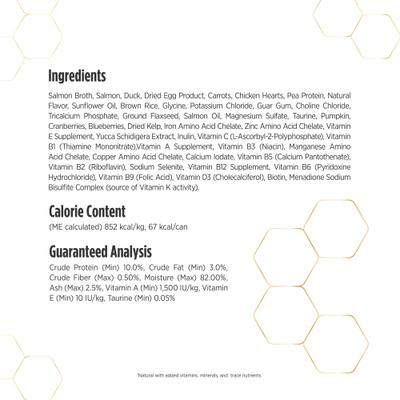 Show full view: Nulo Prowess All-in-One Essentials Salmon & Duck Shreds in Broth Adult & Kitten Wet Cat Food, 2.8-oz can, case of 12 slide 8 of 12