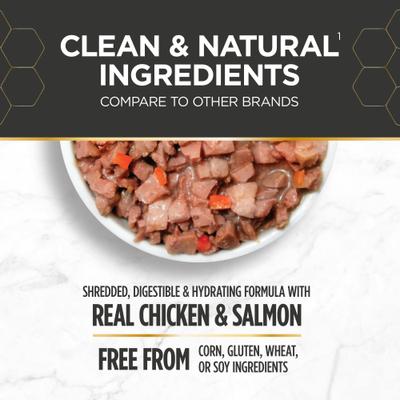 Show full view: Nulo Prowess Skin & Coat Chicken & Salmon Shreds in Broth Adult Wet Cat Food, 2.8-oz can, case of 12 slide 7 of 12