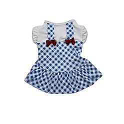 Hip Doggie Blue Gingham Dog Dress, Multi, Medium