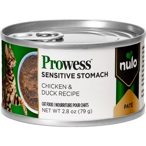 Nulo Prowess Sensitive Stomach Chicken & Duck Pate Adult Wet Cat Food, 2.8-oz can, case of 4
