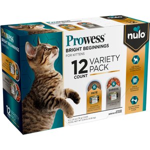 Nulo Prowess Bright Beginnings Variety Pack Kitten Wet Cat Food 2.8-oz can, case of 12