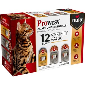 Nulo Prowess All-in-One Essentials Variety Pack Adult & Kitten Wet Cat Food 2.8-oz can, case of 12