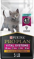 Purina Pro Plan Vital Systems Chicken & Egg Formula 4-in-1 Dry Kitten Food, 5-lb bag