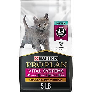 Purina Pro Plan Vital Systems Chicken & Egg Formula 4-in-1 Dry Kitten Food, 5-lb bag