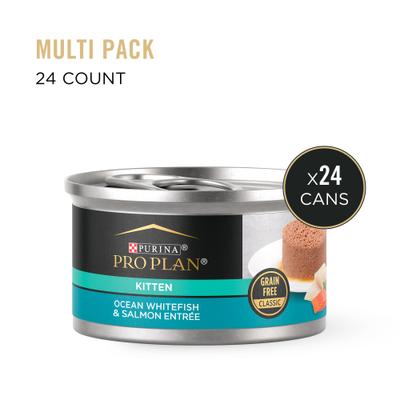 Show full view: Purina Pro Plan True Nature Natural Ocean Whitefish & Salmon Grain-Free Kitten Formula Canned Cat Food, 3-oz, case of 24 slide 3 of 13