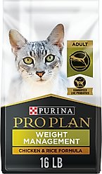 Purina Pro Plan Adult Weight Management Chicken & Rice Formula Dry Cat Food, 16-lb bag