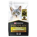 Purina Pro Plan Adult Weight Management Chicken & Rice Formula Dry Cat Food, 16-lb bag