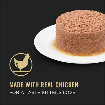 Show full view: Purina Pro Plan Classic Chicken Grain-Free Kitten Entree Canned Cat Food, 3-oz, case of 24 slide 4 of 12