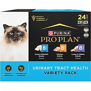 Purina Pro Plan Urinary Tract Health Variety Pack Canned Cat Food, 3-oz, case of 24