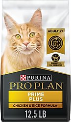 Purina Pro Plan Prime Plus Adult 7+ Chicken & Rice Formula Dry Cat Food, 12.5-lb bag