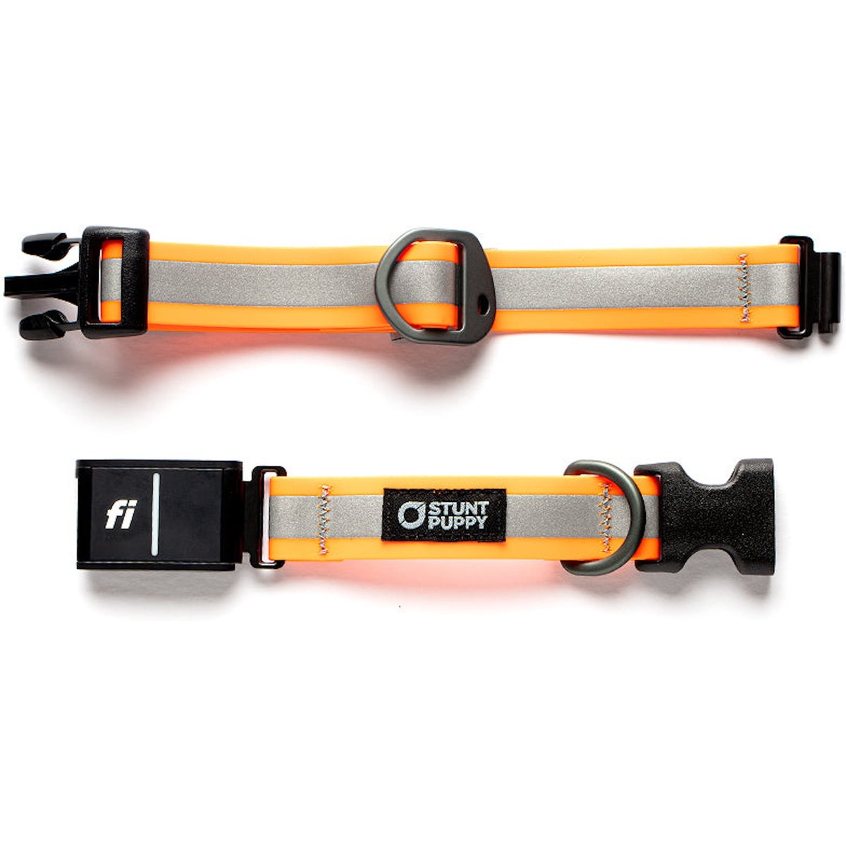 Stunt Puppy Series 3 & 3+ Fi-Ready Dry Polyurethane Reflective Dog Collar, Orange, Large: 15.5 to 20.5-in neck, 1-inch wide