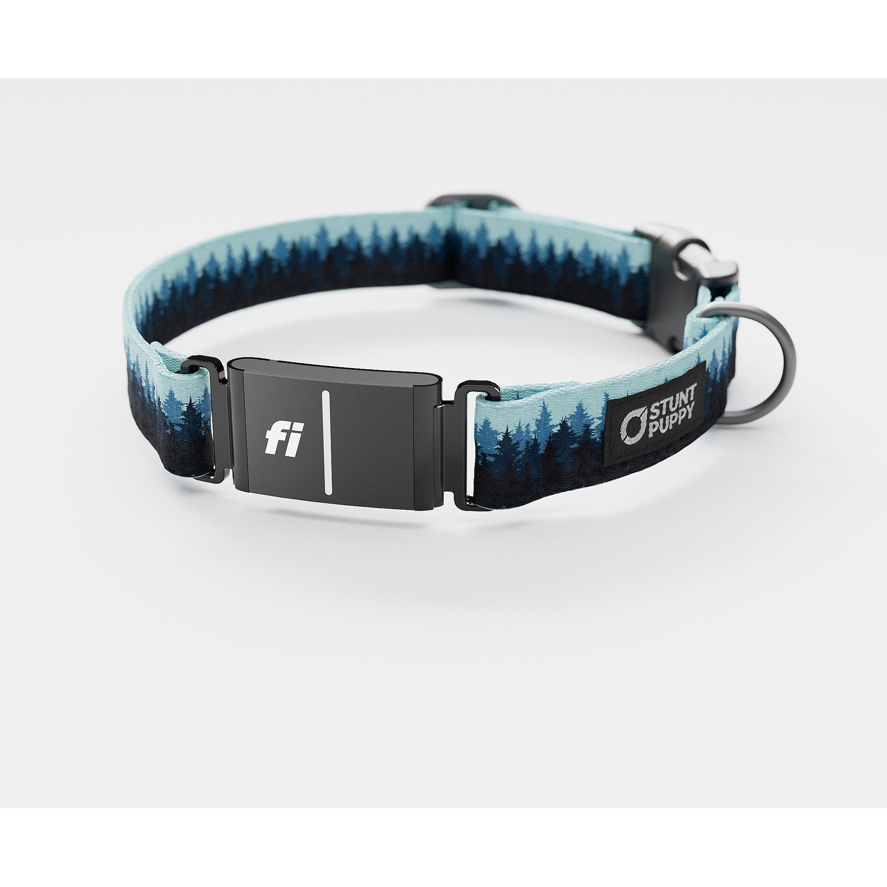 Stunt Puppy Pines Series 3 & 3+ Fi-Ready Polyester Dog Collar, Blue, Large: 15.5 to 20.5-in neck, 1-inch wide