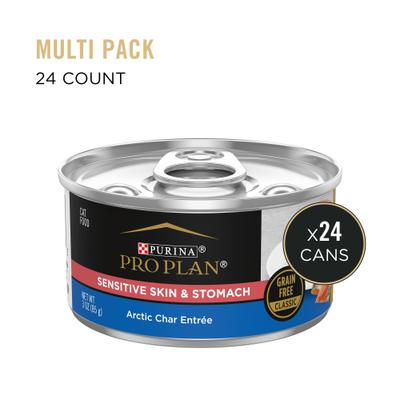 Show full view: Purina Pro Plan Focus Sensitive Skin & Stomach Classic Arctic Char Grain-Free Entree Canned Cat Food, 3-oz can, case of 24 slide 3 of 13