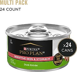 Purina Pro Plan Focus Sensitive Skin & Stomach Classic Duck Grain-Free Entree Canned Cat Food, 3-oz, case of 24 slide 2 of 9