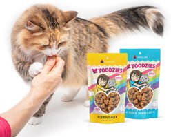 BFF Toodzies Chicken & Salmon Crunchy Cat Treats, 2-oz bag slide 2 of 9
