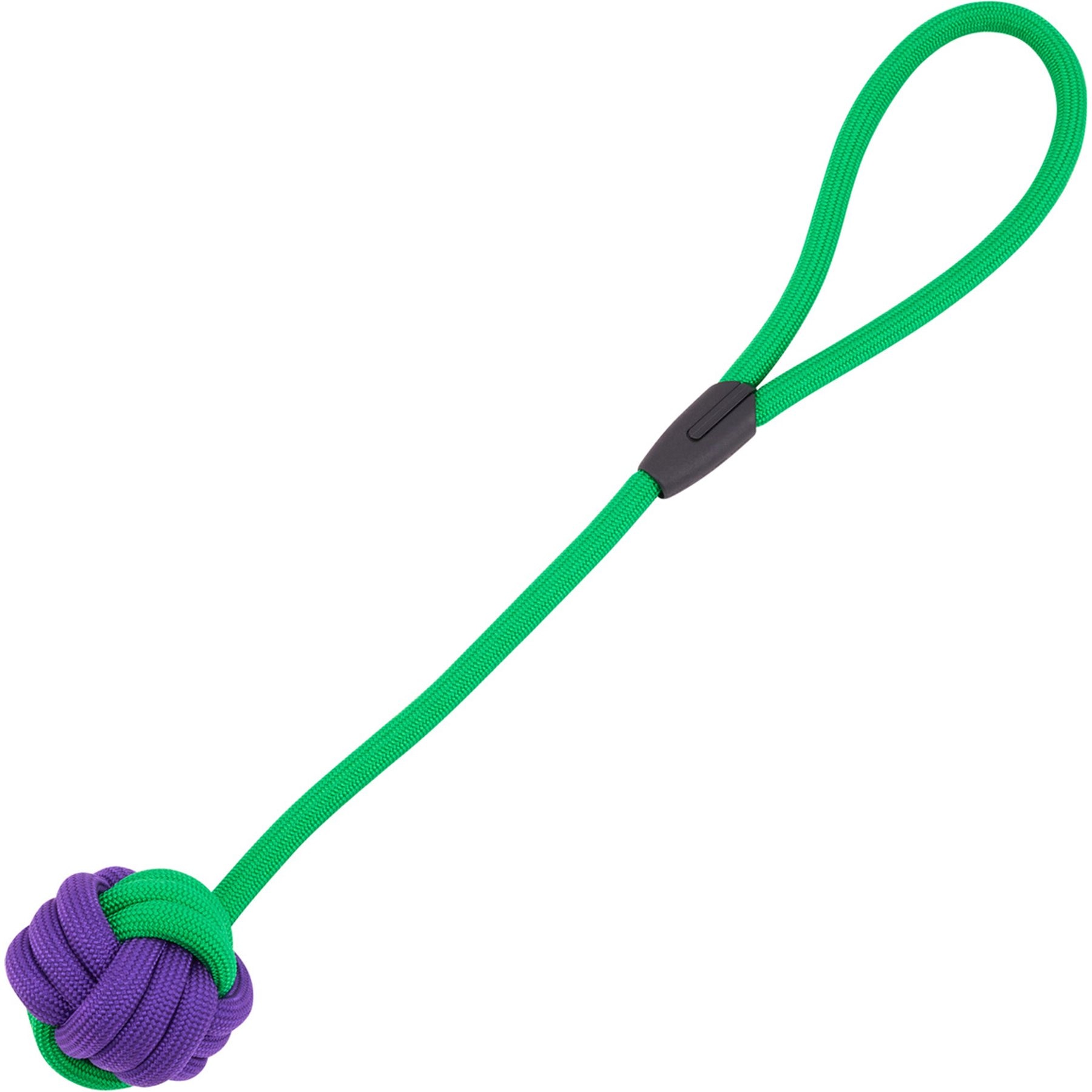 Critta Fitta Interactive Rope Dog Ball Toy, Green + Purple