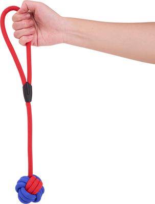 Show full view: Critta Fitta Interactive Rope Dog Ball Toy, Red + Blue slide 5 of 5