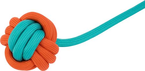 Show full view: Critta Fitta Interactive Rope Dog Ball Toy, Teal + Orange slide 2 of 5