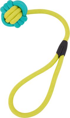 Show full view: Critta Fitta Interactive Rope Dog Ball Toy, Yellow + Teal slide 4 of 8