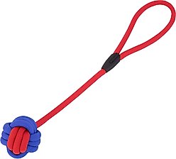 Critta Fitta Interactive Rope Dog Ball Toy, Red + Blue