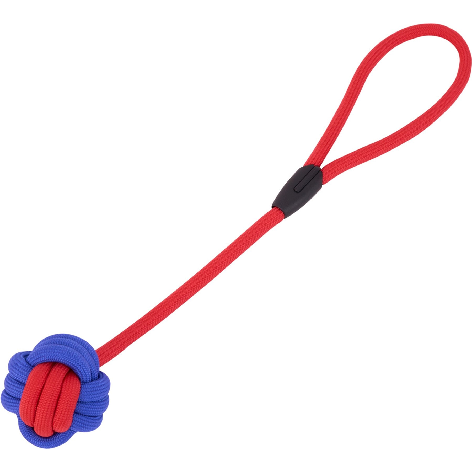 Critta Fitta Interactive Rope Dog Ball Toy, Red + Blue
