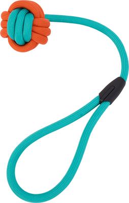 Show full view: Critta Fitta Interactive Rope Dog Ball Toy, Teal + Orange slide 3 of 5