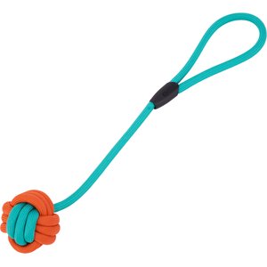 Critta Fitta Interactive Rope Dog Ball Toy, Teal + Orange
